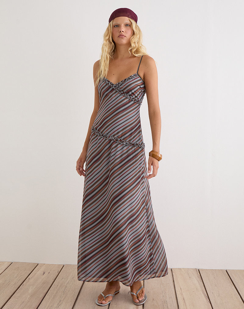 ANGIE-DRESS-CFN-DIAGONAL-STR-GRY-MAROON-22827