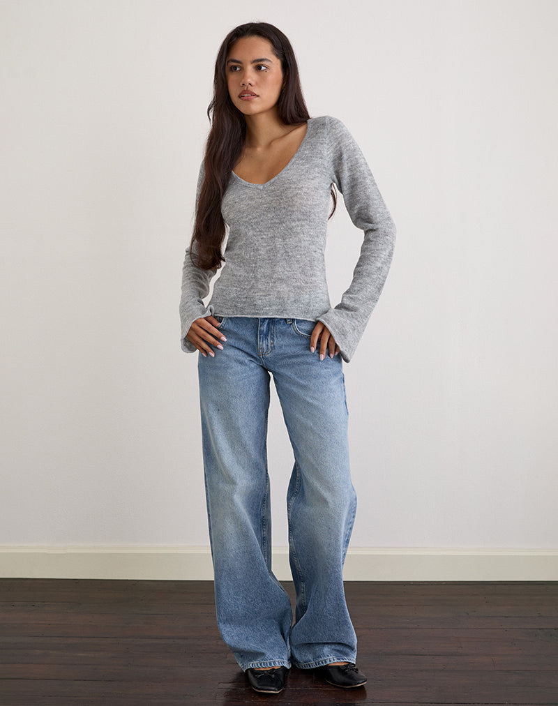 ASHLA-TOP-SHEER-KNIT-GREY-8103