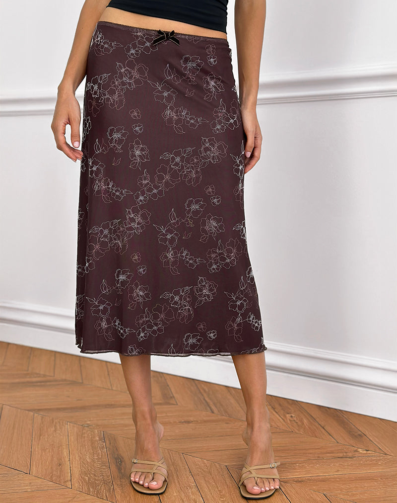 ATIRA-SKIRT-DOODLE-FLWR-FLCK-BROWN-9019-copy