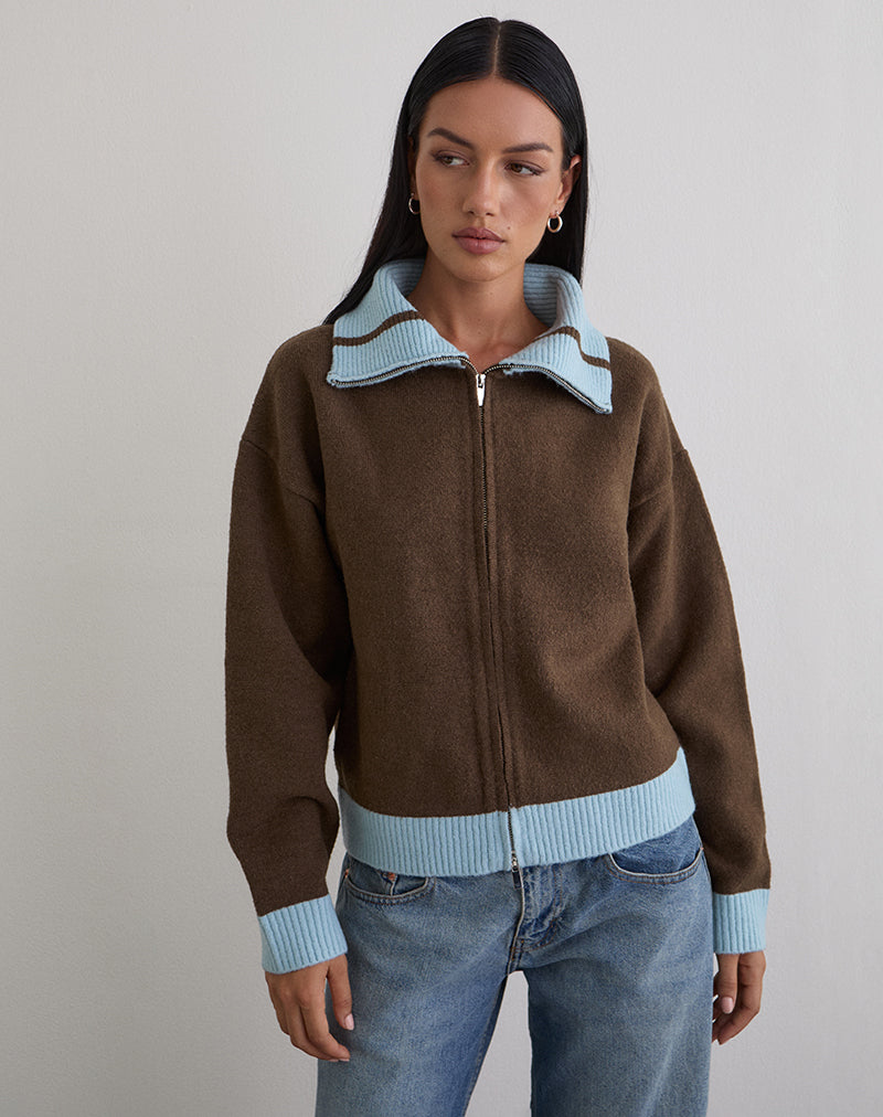 AYAMU-ZIP-JUMPER-KNT-BROWN-HT077-BONNET-HAT-KNIT-BEIGE-14223
