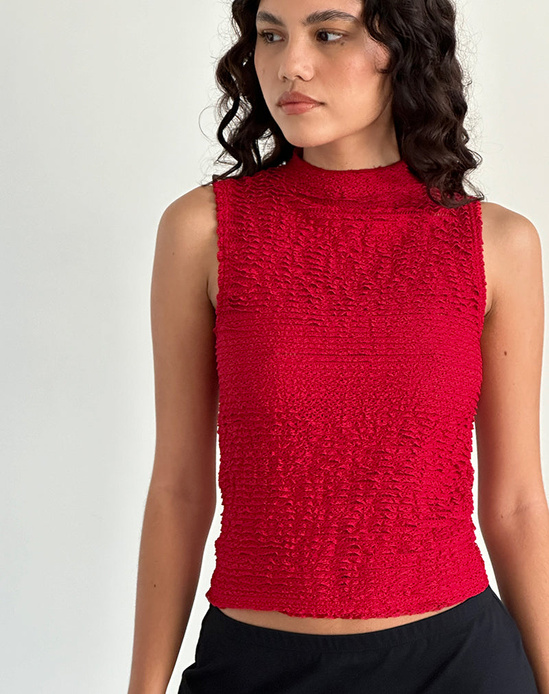 Arien-Textured-Mock-Neck-Top-In-Red6615