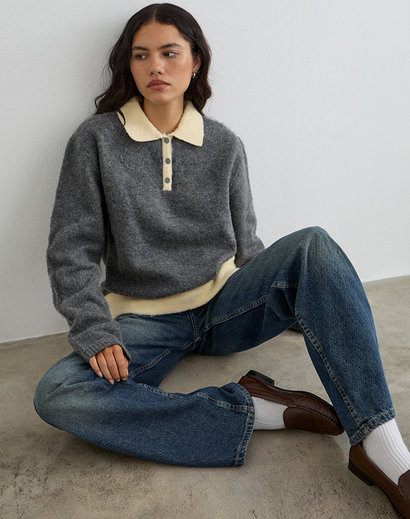 BALAMOA-JUMPER-KNIT-GRY-H150R-CRM-3763
