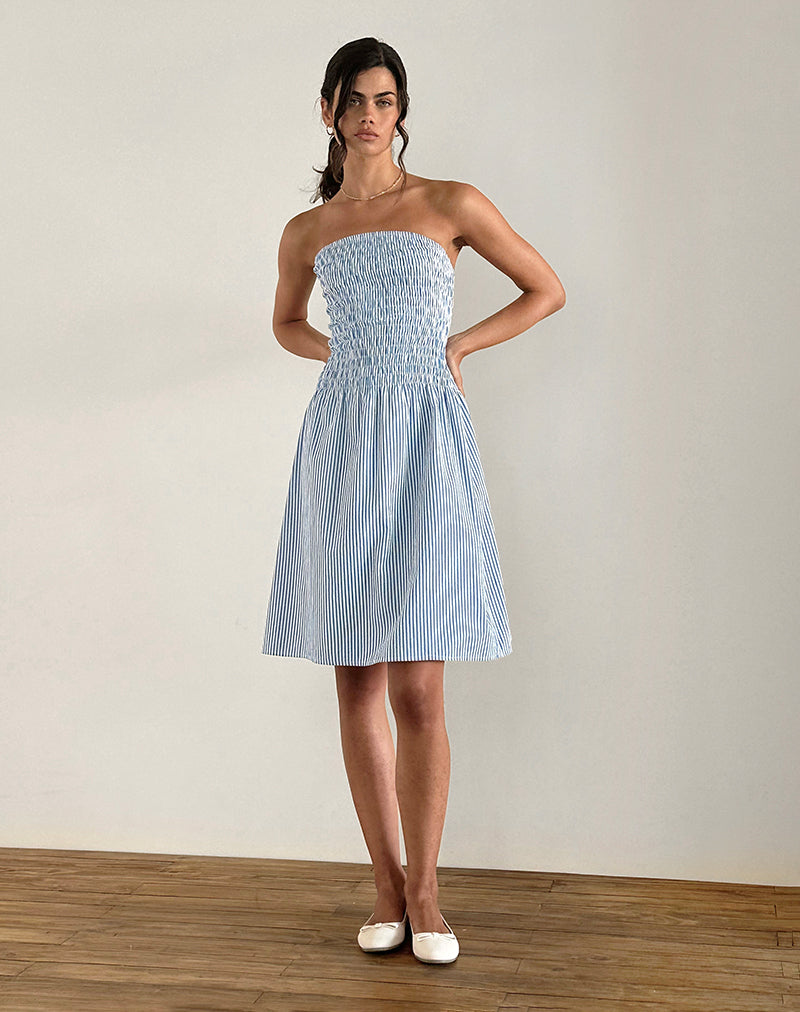 BELESI-DRESS-SMALL-STRIPE-VERTICAL-BLUE6027-5