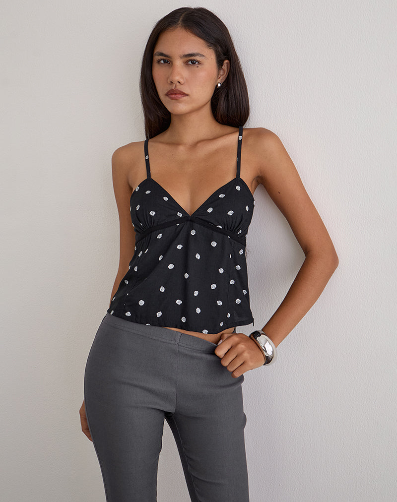 BLUESA-CAMI-TOP-DITSY-ROSE-BLACK-ASLA-CAPRI-SHORT-TROUSER-CHARCOAL-16671