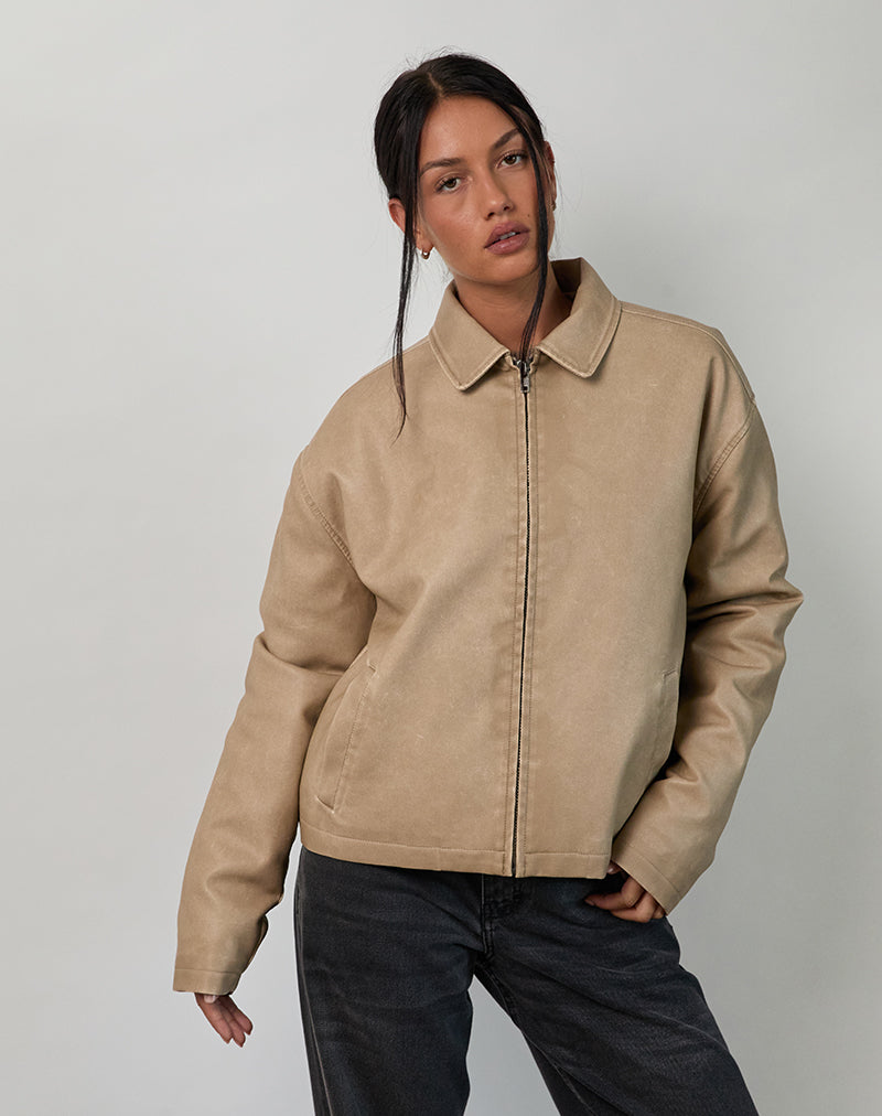 CATALIN-JACKET-DISTRESSED-PU-SAND10301
