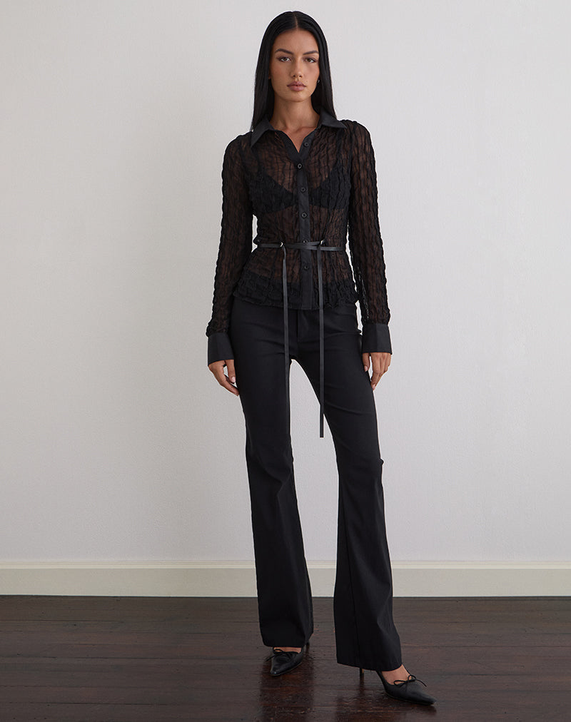 CHRISTABEL-SHIRT-TEXTURED-MESH-BLACK-13295