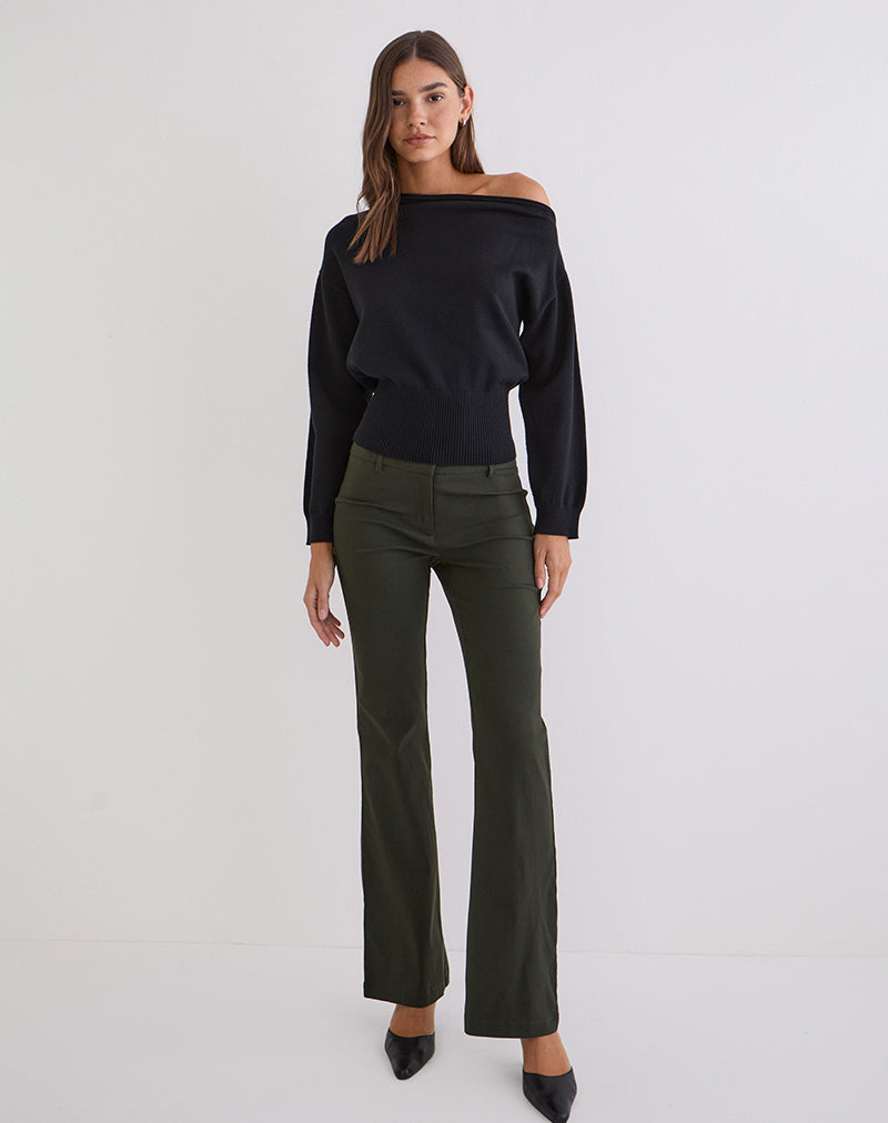DARIAS-LR-FLR-TROUSER-DARK-KHAKI-24159