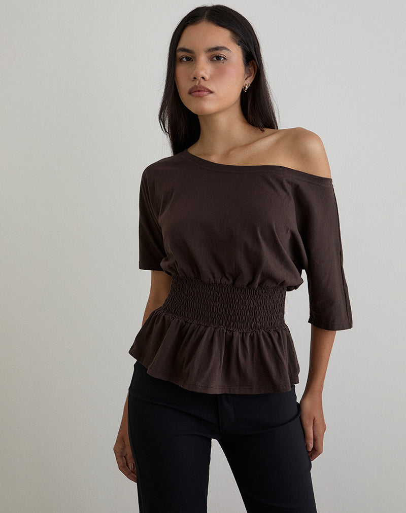 DOMANI-OFF-SHOULDER-TOP-CHOCOLATE-9159