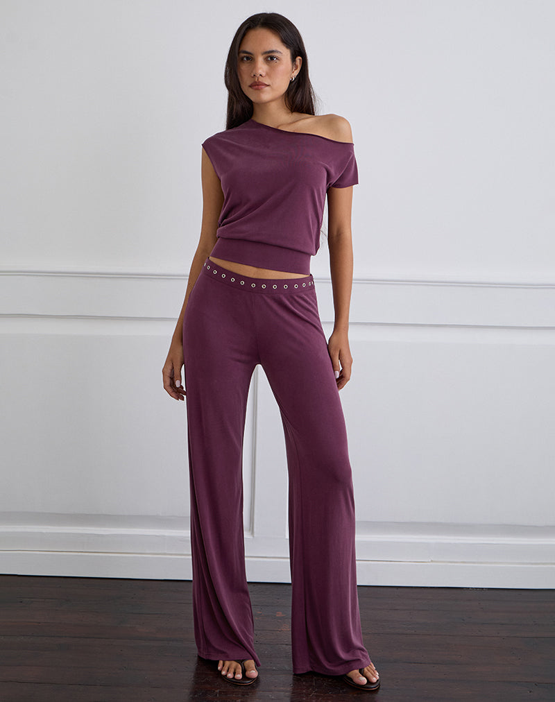 DONIKA-STD-WSTBAND-TROUSER-PLUM-0741