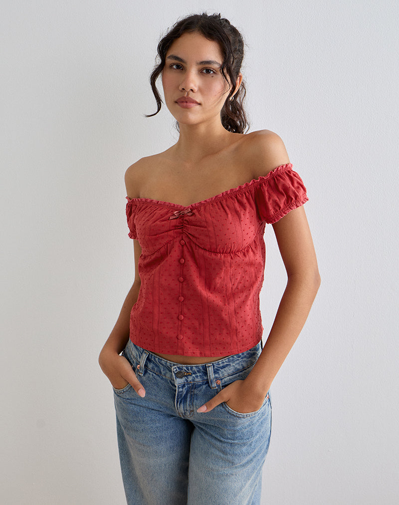 FAYRA-BARDOT-CORSET-TOP-SUMI-SHORTS-CTN-DBBY-RED-0611