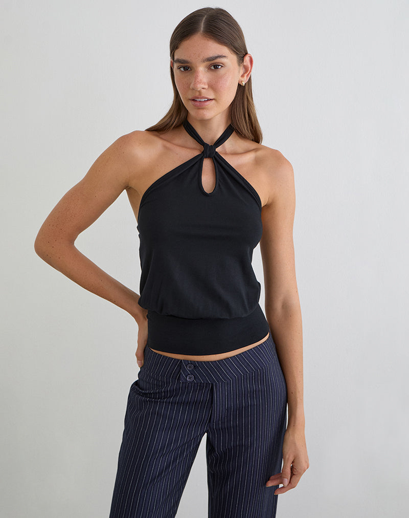 GIUNEA-KNOT-HALTER-TOP-BLACK-2224