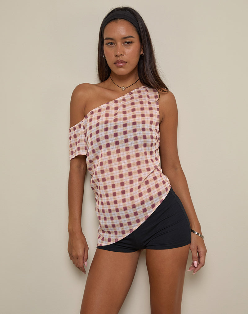 HEA-TOP-BLURRED-CHECK-SHIRRED-PRINTED-CHIFFON3437