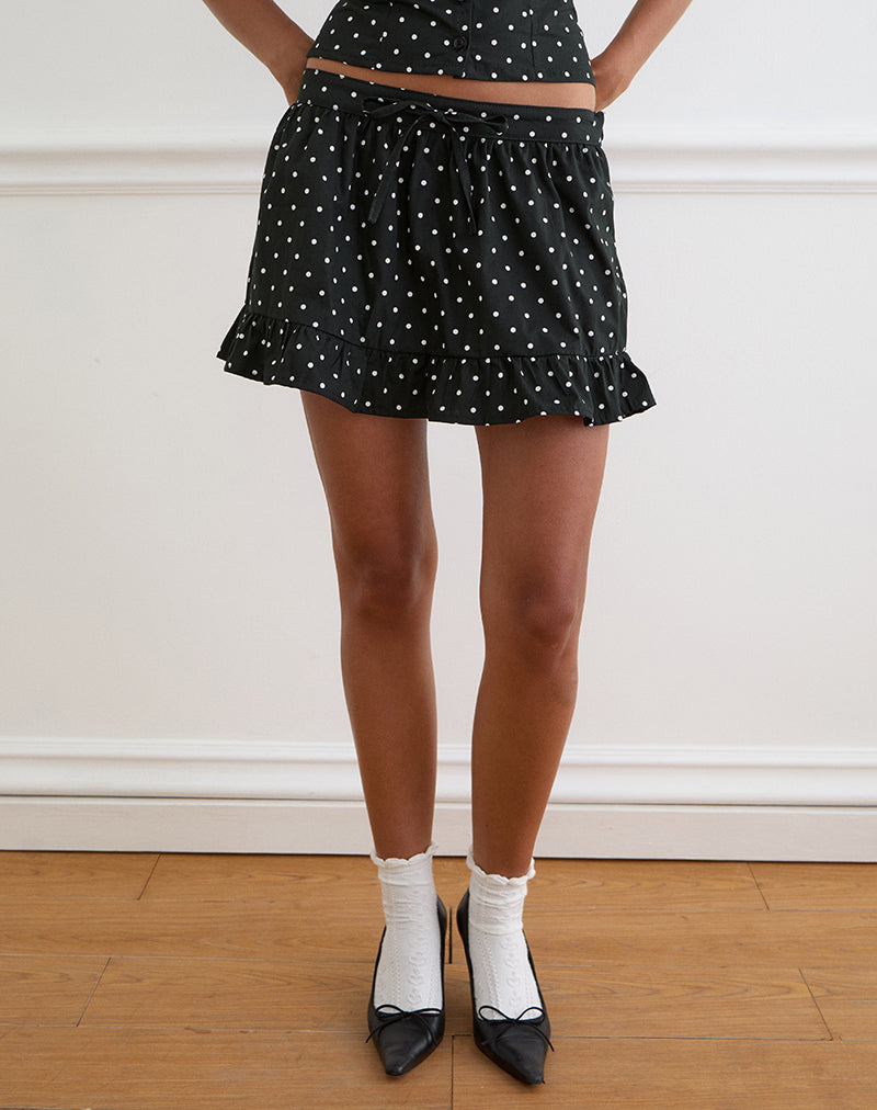 ISAMU-TOP-YASUMI-SKIRT-BASIC-POLKA-BLACK-27654