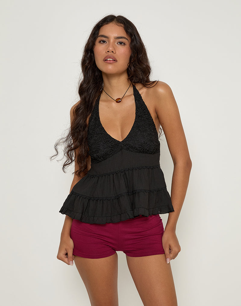 JUANITA-FRILL-HALTER-NECK-TOP-BLACK-20-1158