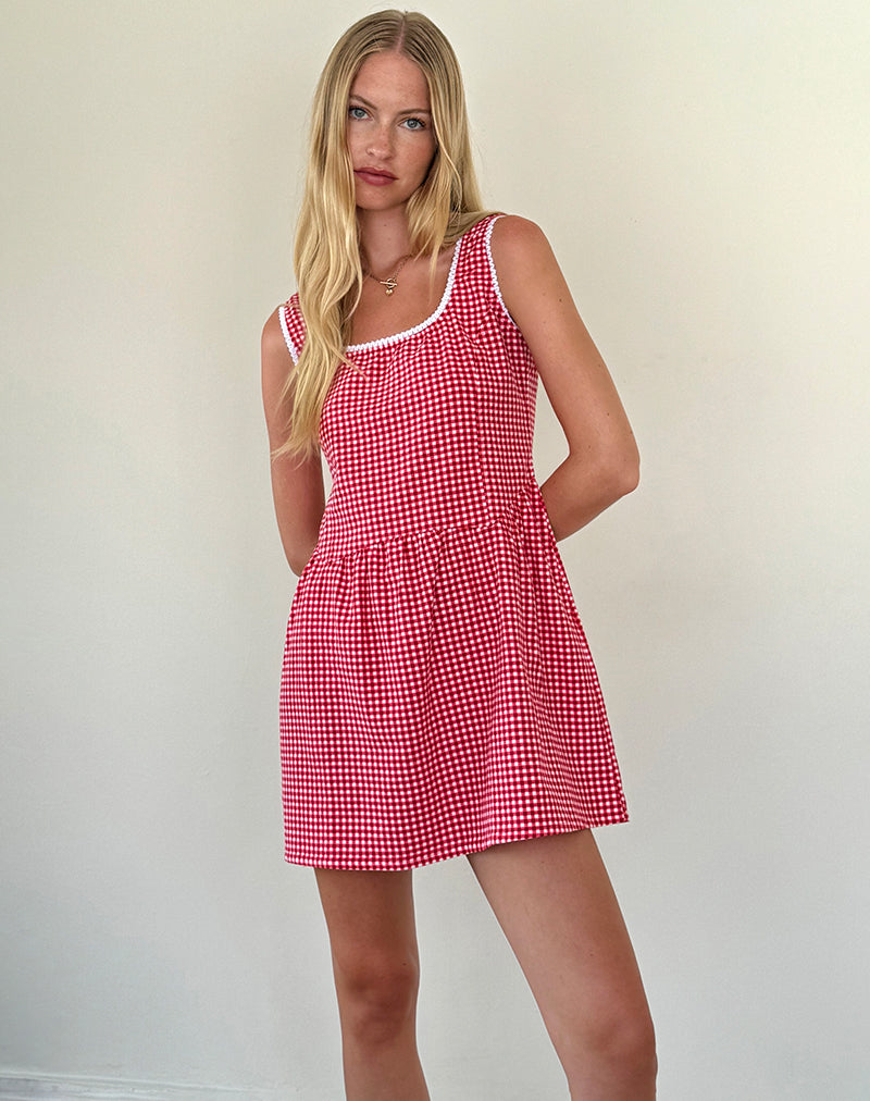 LESHI-DRESS-CHERRY-RED-MINI-GINGHAM_4824