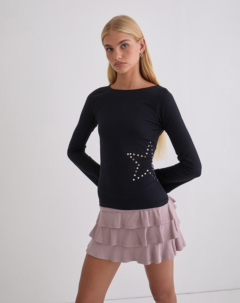 MALAKAI-TOP-BLACK-STAR-STUD-CALALI-SKIRT-DUSTY-MAUVE-4495