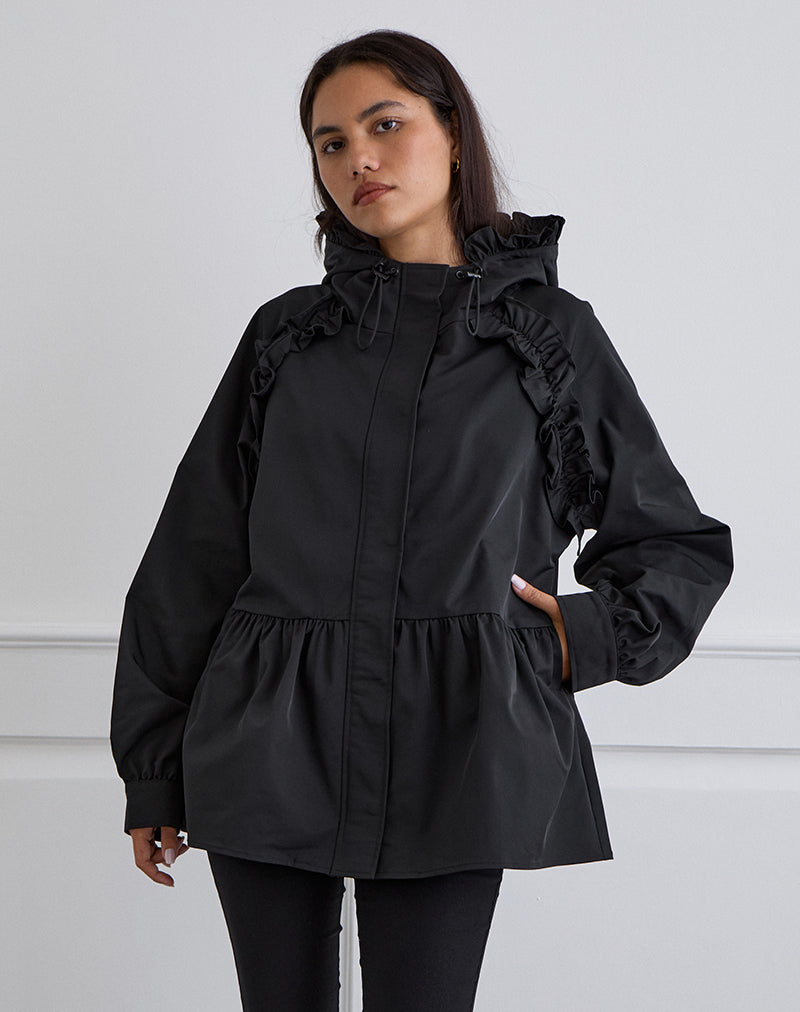 MALCARI-PEPLUM-NYLON-JACKET-BLACK-1020D