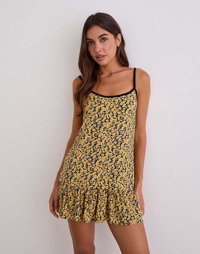 MARIGE-ROUND-NECK-DRESS-MINI-BLOOM-YELLOW-14381