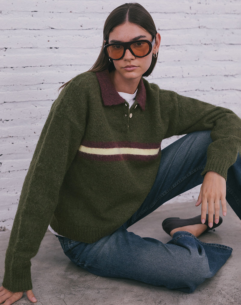 MARVINA-JUMPER-KNT-STRP-GREEN-058-YELLW3078