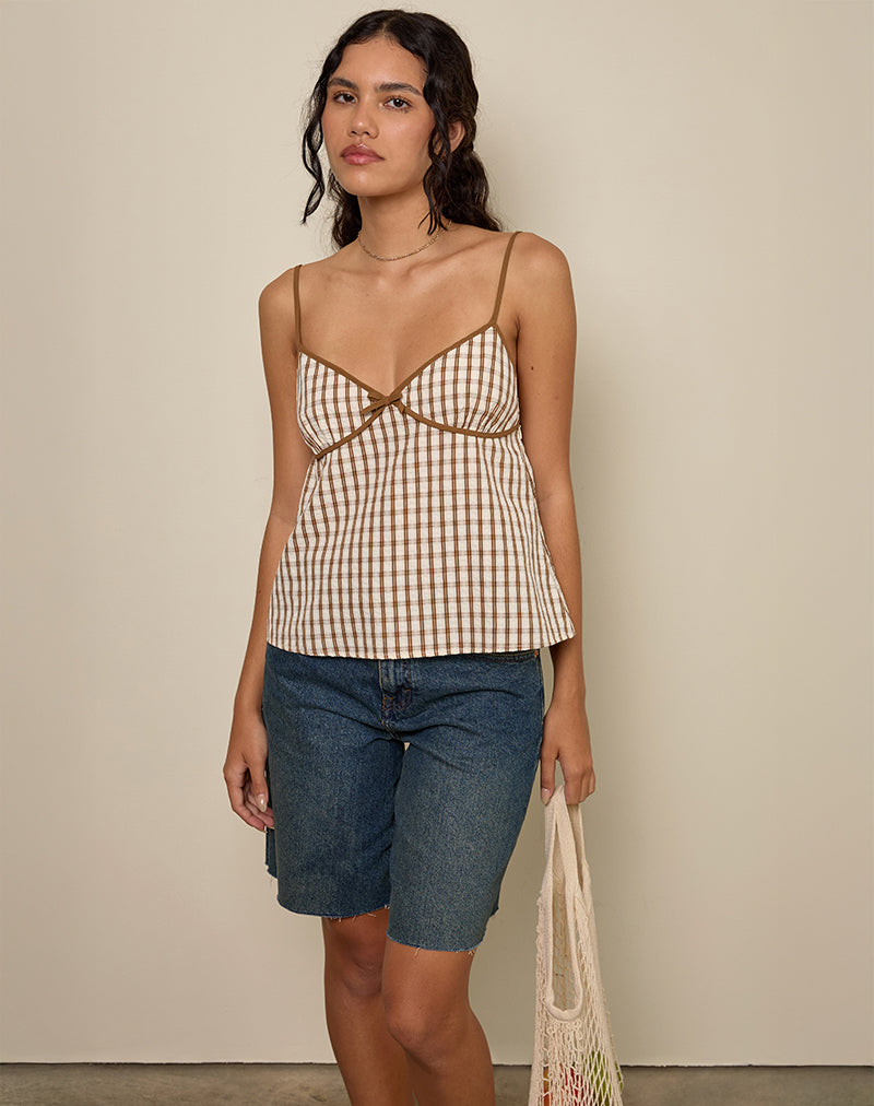 MILOTA-CAMI-TOP-BROWN-CHECK-11124