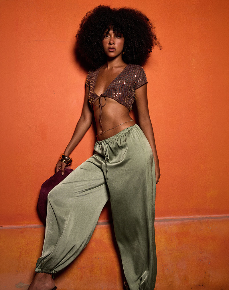 MIREA-TOP-SEQUIN-KNIT-DARK-BROWN-BRIZID-BALLOON-TROUSER-CRKL-STN-KHAKI2791