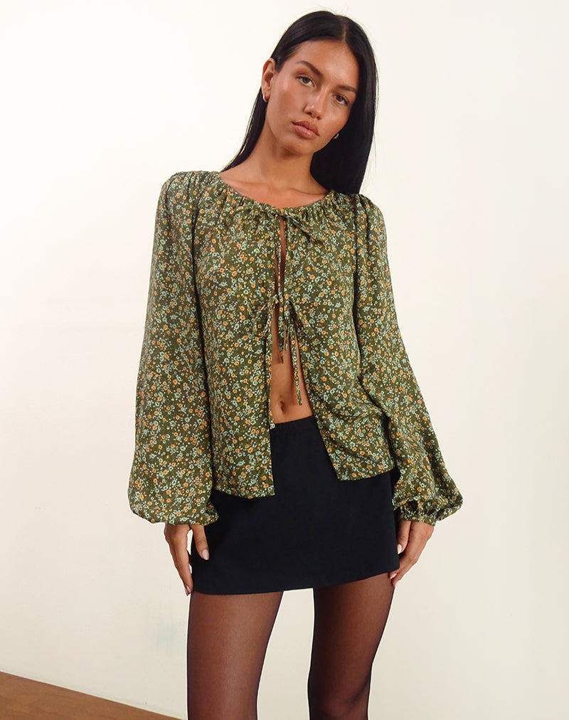 MODETA-TIE-TOP-GRUNGE-FLORAL-KHAKI-NIDYA-A-LINE-SKIRT-BLACK-6