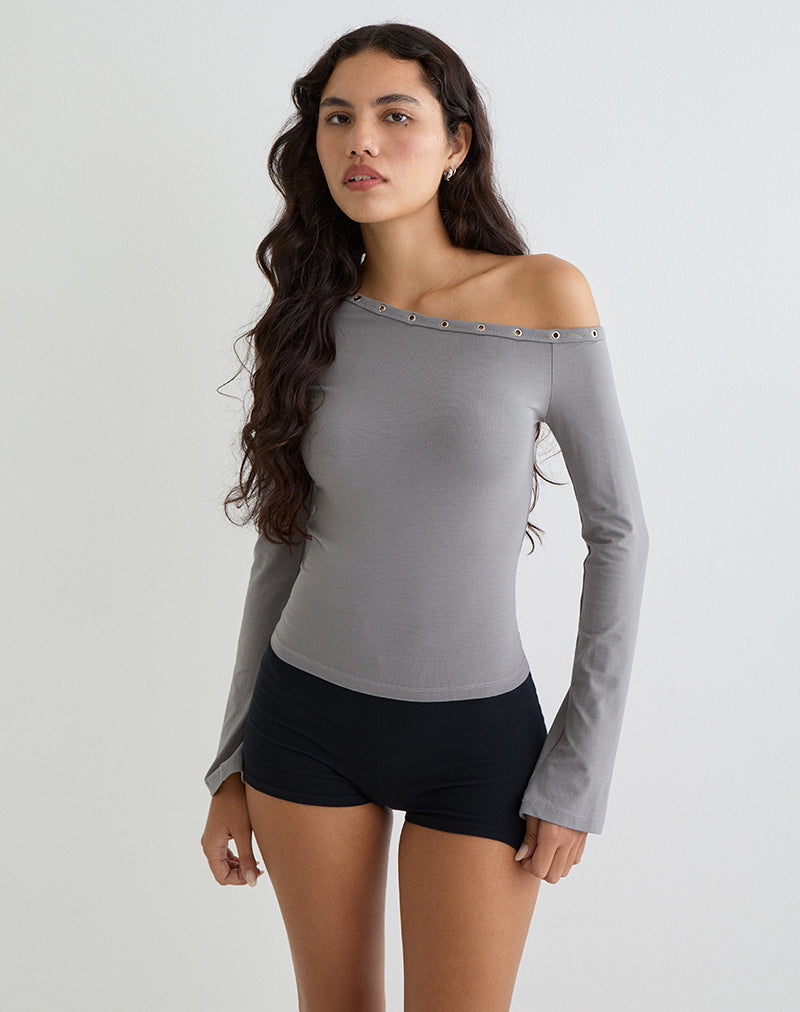 NORABA-ONE-SHOULDER-TOP-GREY-EYELETS-12035