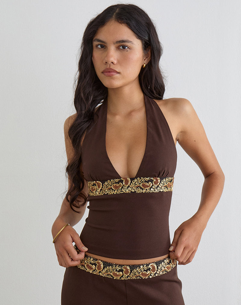 ORVIO-TOP-BELVANI-SHORT-BROWN-2408