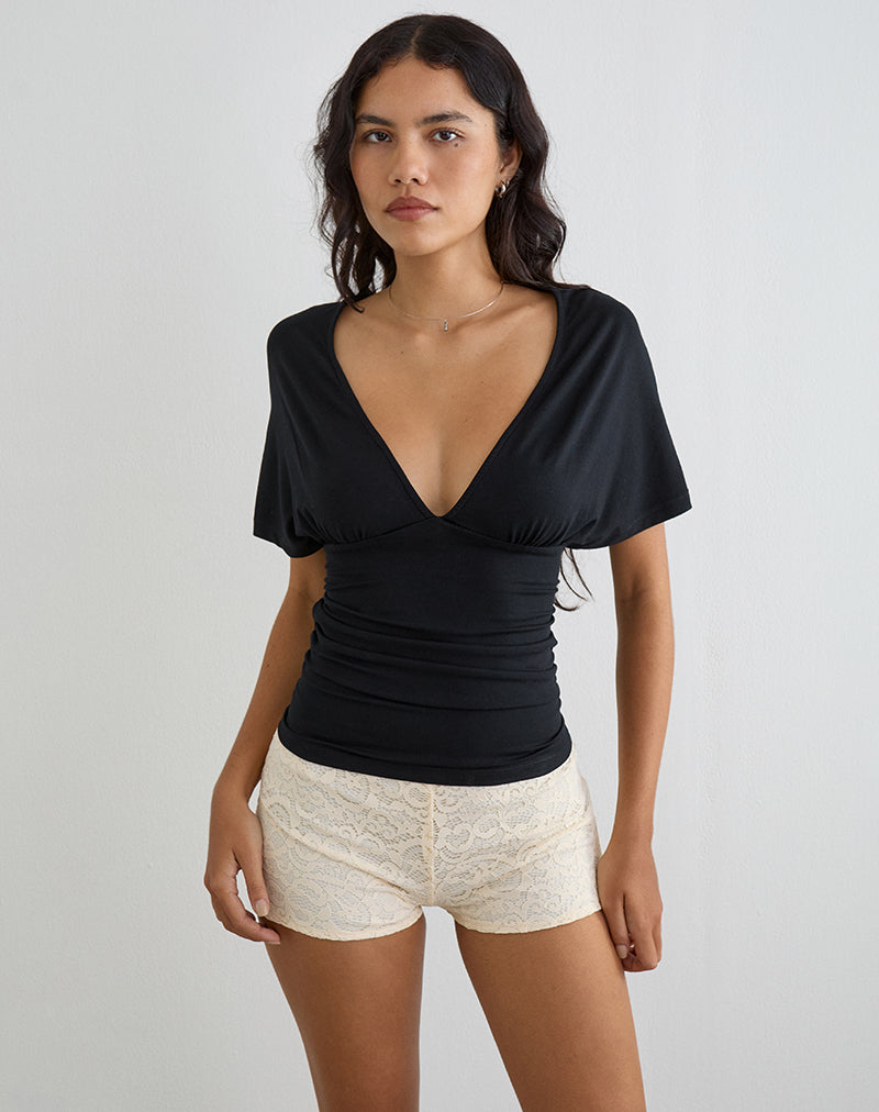 OSARI-TOP-BLACK-SHAMA-SHORT-LACE-IVORY-3550