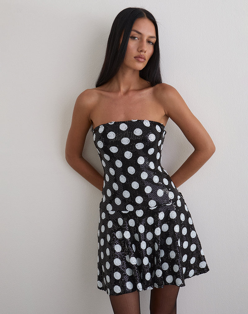 PIPO-MINI-DRESS-POLKA-SEQUIN-MONOCHROME-15647