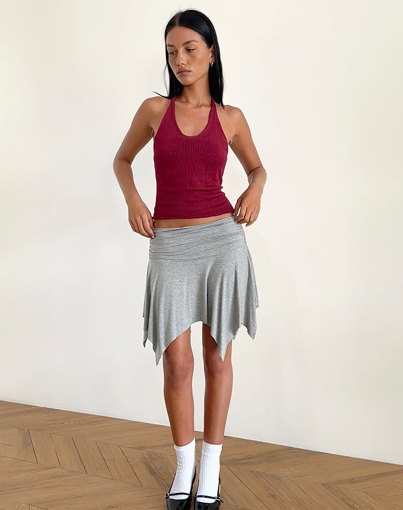 PRISCILLA-HLTER-TOP-SHEER-KNIT-RED-_-JAMELIA-SKIRT-SOFT-JERSEY-GREYMARL1