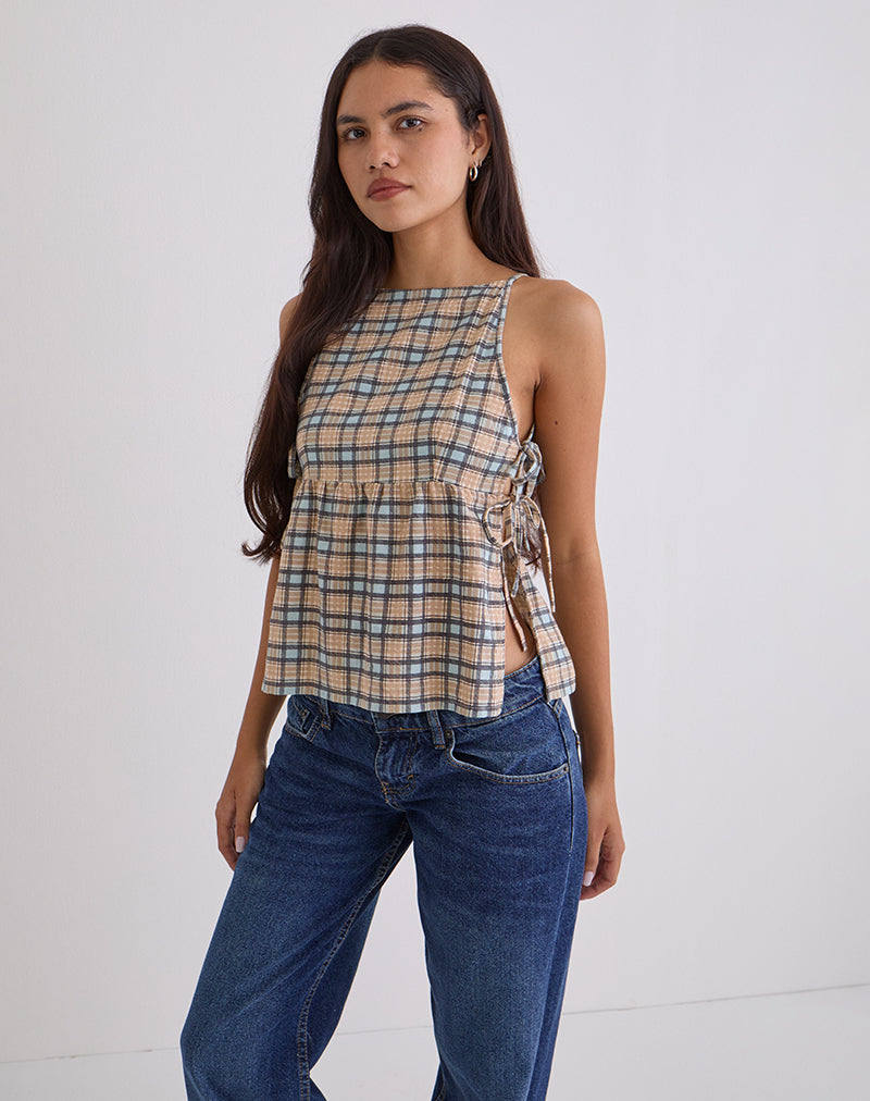Palsi-Loose-Sleeveless-Top-In-Pastel-Blue-Tartan-3604