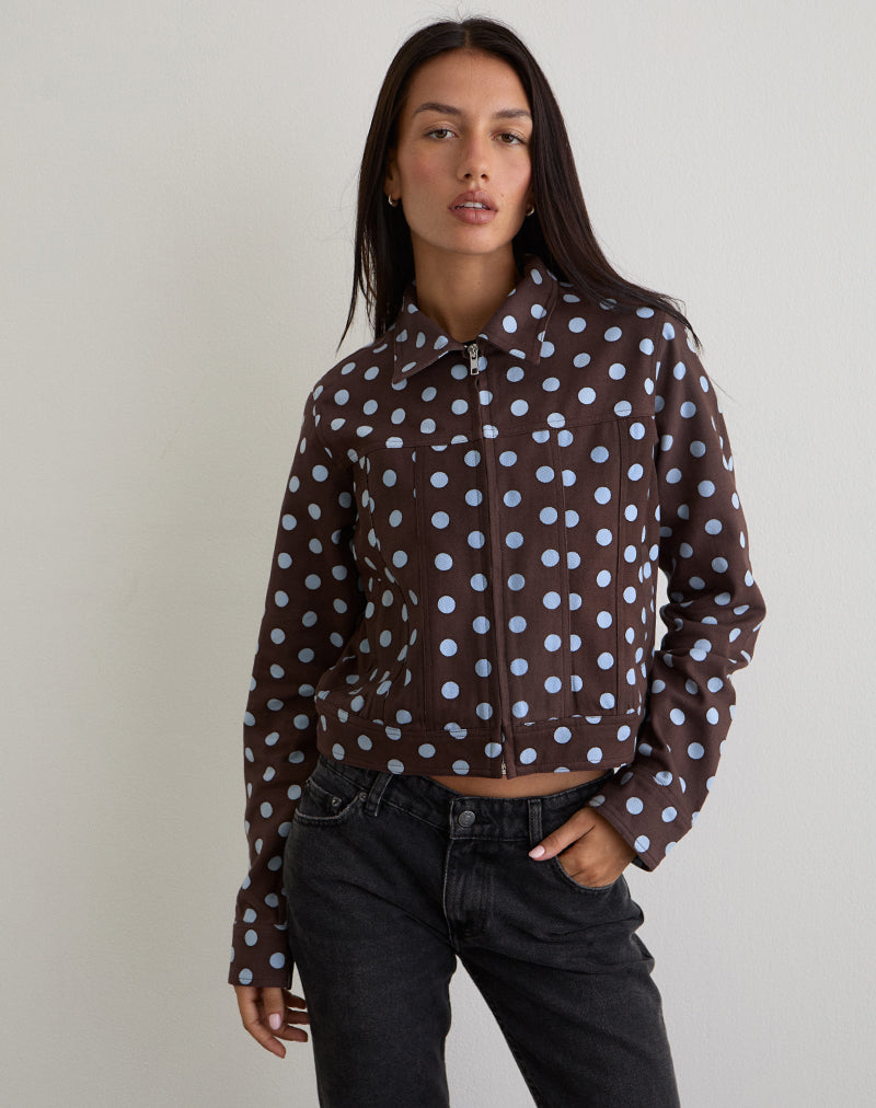 QUORRA-JACKET-BROWN-MONO-POLKA-SUTIN-TEE-LYCRA-BLACK-5622