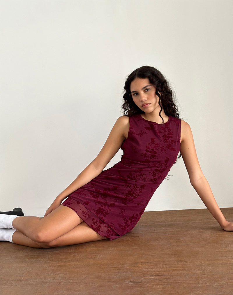 RENATA-DRESS-FLCK-BTNCAL-FLWR-MAROON_2845