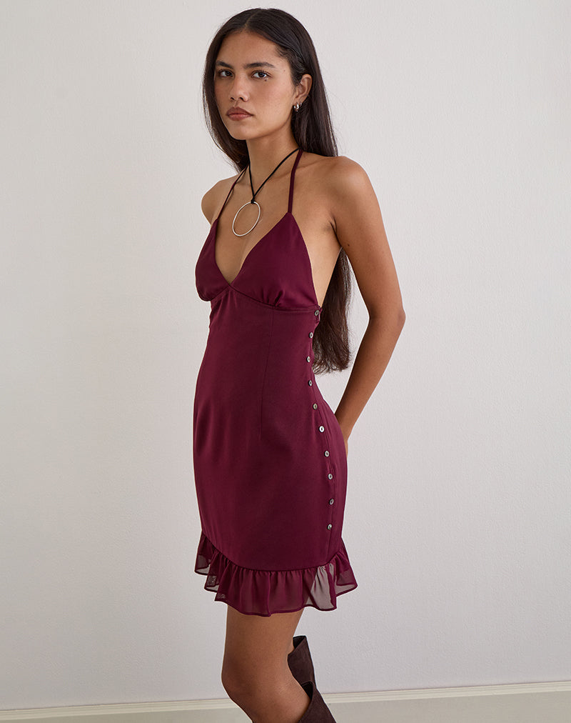 ROSALI-DRESS-STN-CHFFON-BURGUNDY-16116