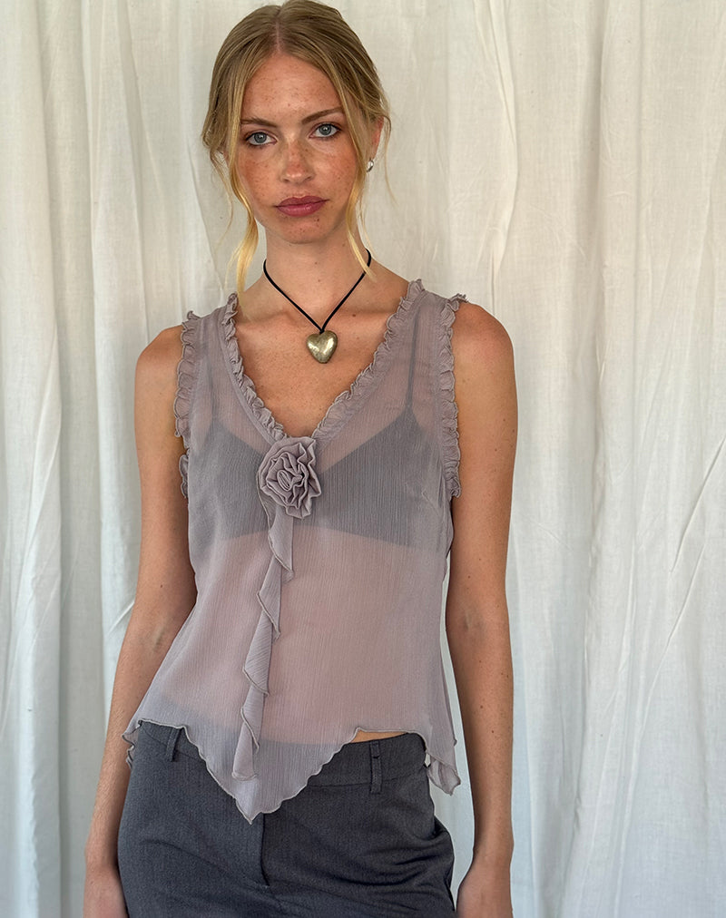 ROSALINDA-TOP-LILAC-GREY-_-SUKRA-MINI-TAILORED-SKIRT-CHARCOAL-_8