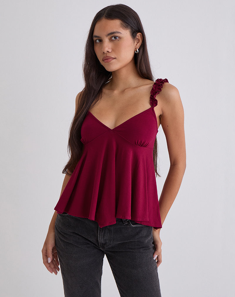 SABLE_FLOATY_CAMI_TOP_JERSEY_BURGUNDY
