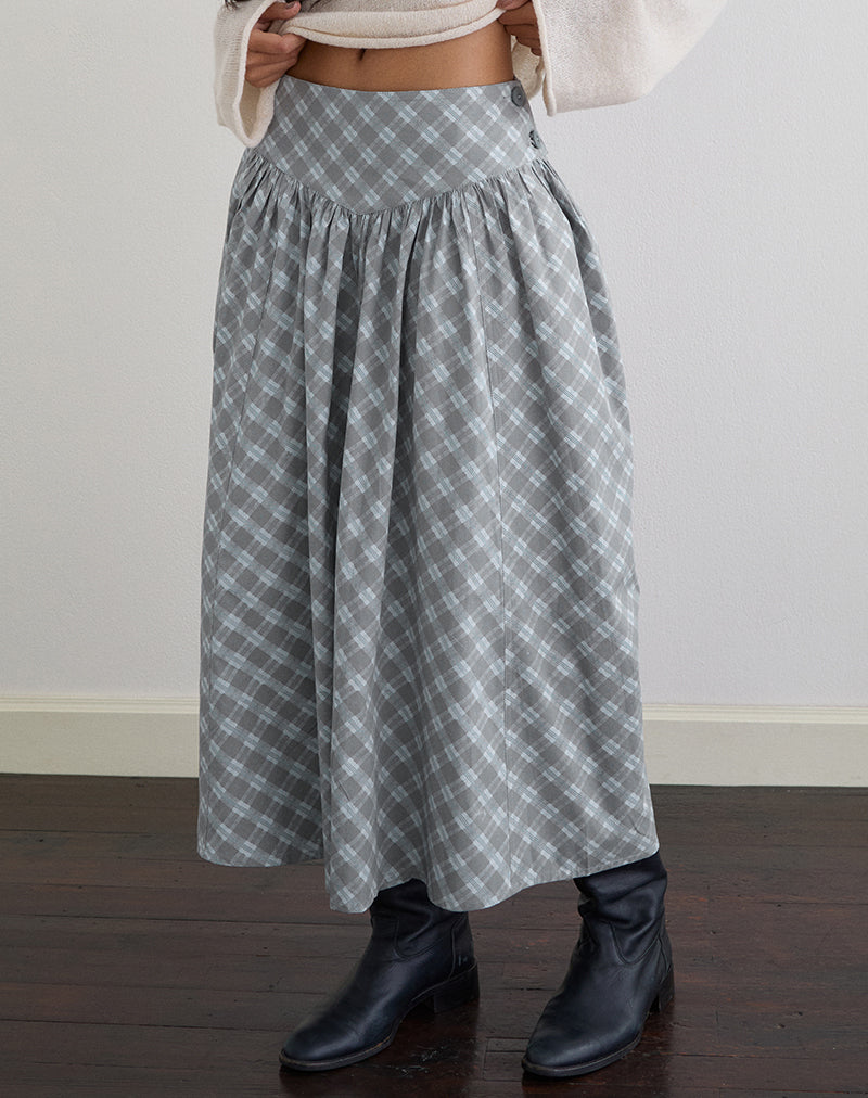SANADI-SKIRT-GREY-OBLIQUE-CHECK-13083