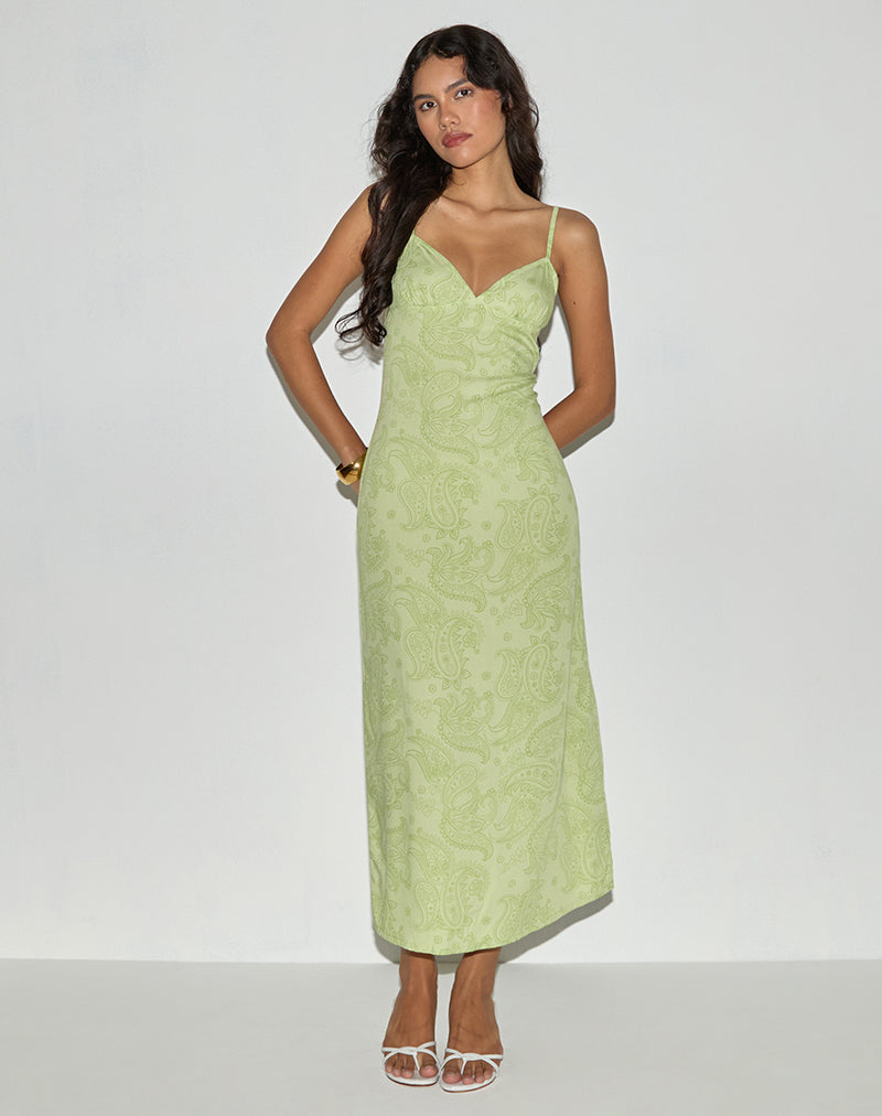 SASTRA-DRESS-RETRO-PAISLEY-LIME-17466