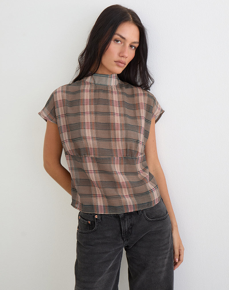 SEKALA-TOP-CHFN-BLRRY-CHCK-BRWN-PINK-8271