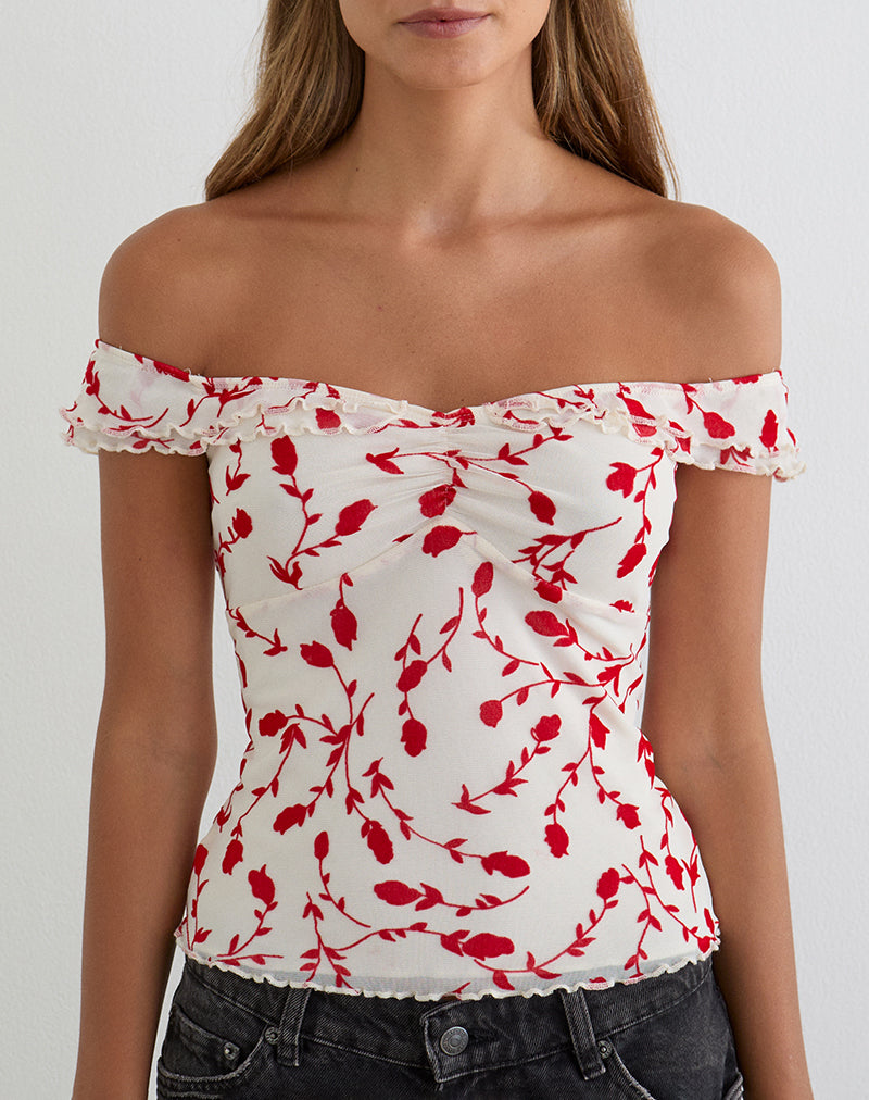 SWITI-TOP-LEAFY-LILY-FLOCK-CREAM-RED-29948