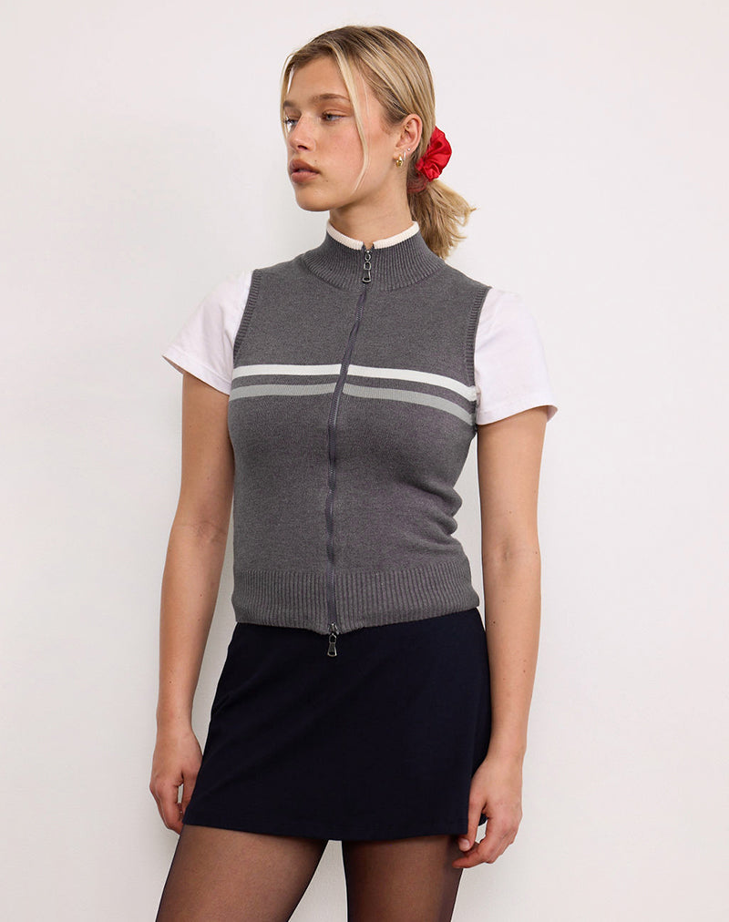 TABEYA-SLEEVELESS-KNIT-JACKET-GREY-NIDYA-MINI-SKIRT-LYCRA-BLACK-5