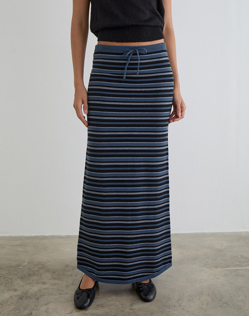 TARMINA-SKIRT-KNT-LTL-STRIPE-BLUE-GREY-2049