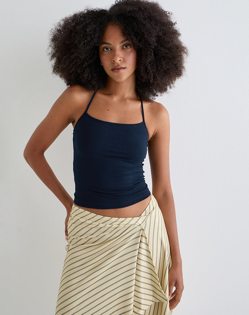 TOMOE-HALTER-TOP-RAYON-JERSEY-NAVY-2727