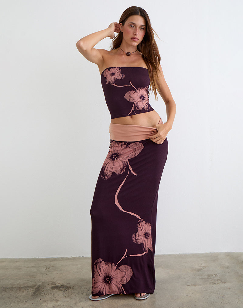VALDRA_SKIRT_SILHOUETTE_FLOWER_BURGUNDY_1