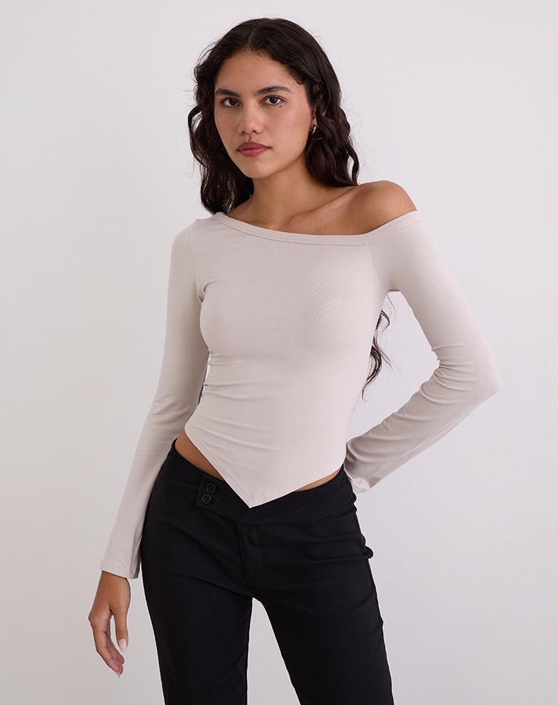 WAKANA-ASYM-LONG-SLV-TOP-CANNOLI-CREAM-14568