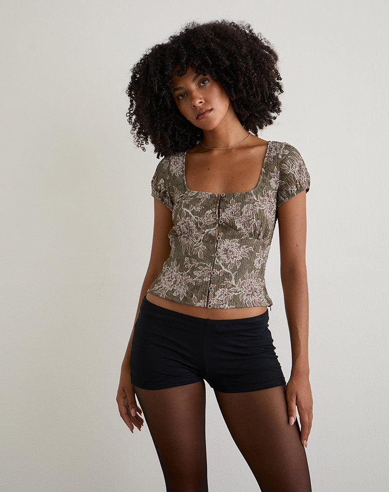 YAKOVA-TOP-TEXTURED-WOVEN-FLORAL-GREEN-4433