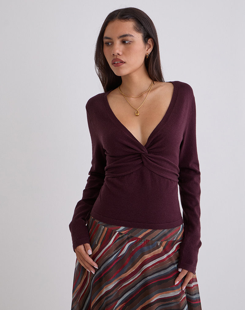 YENARI-TOP-KNIT-BROWN-DIONA-SKIRT-CHIFFON-70-SHADOW-STRIPE-2646