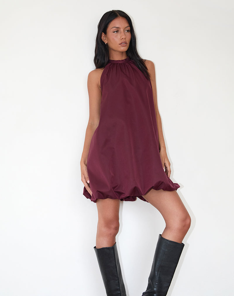 YUSNA-DRESS-TAFFETA-DARK-BERRY3535