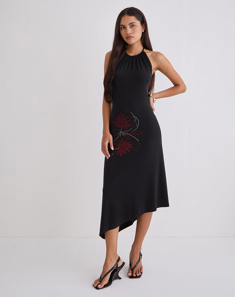 ZAVINE-DRESS-BLACK-DIAMANTE-FLOWER-2923